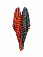 ALBA KAFTAN - Red & Blue weave print