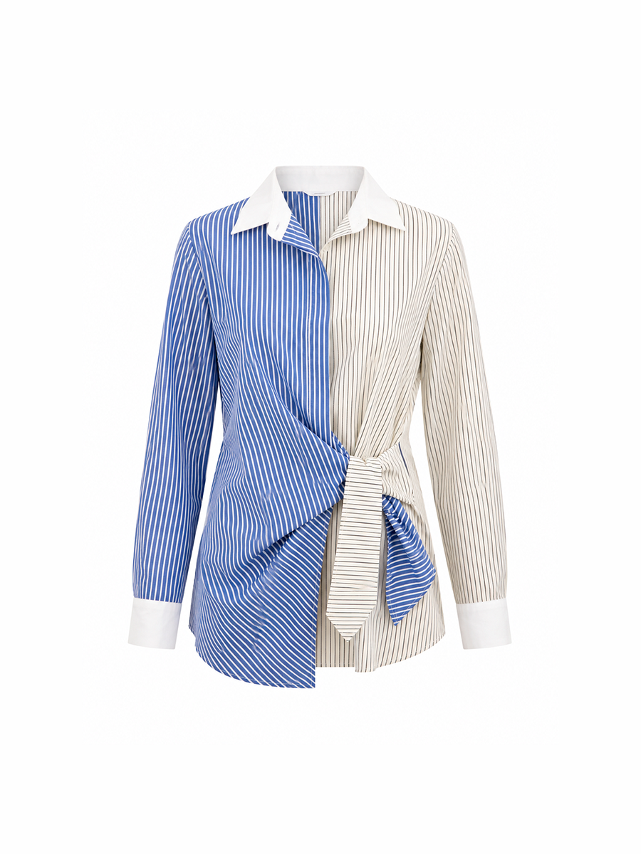 ARIADNE SHIRT - Green & blue stripes