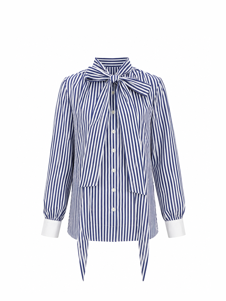 CANTO SHIRT - White & blue stripes