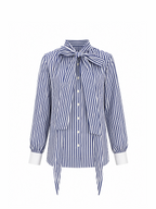 CANTO SHIRT - White & blue stripes