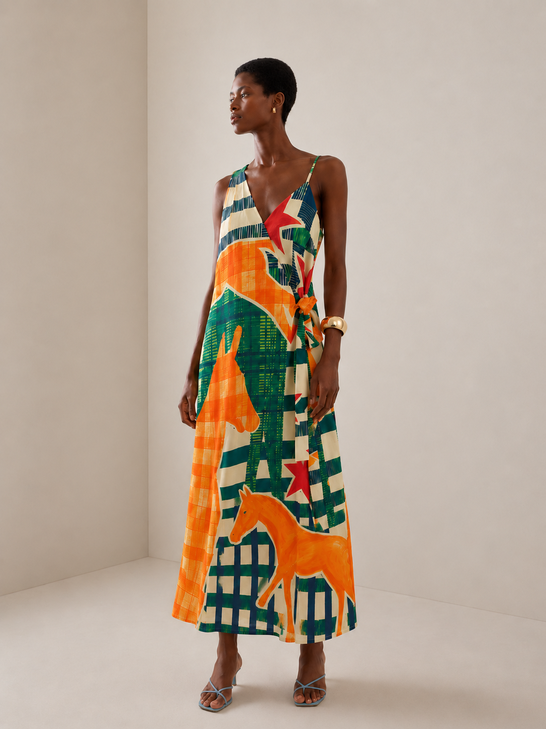 CHRONOS DRESS - Orange Herraje print