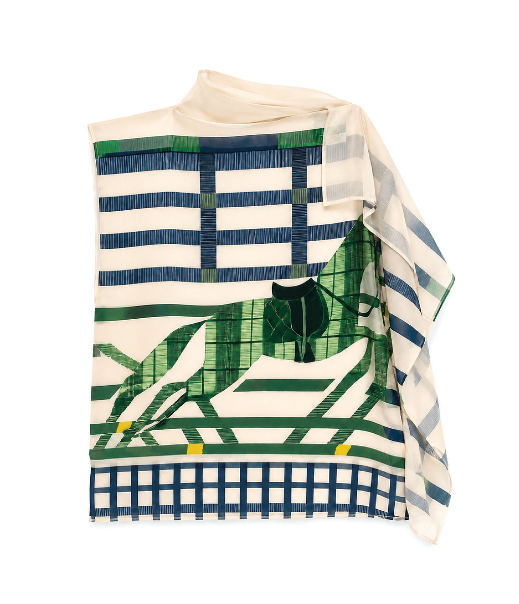 FOULARD BLOUSE - Ivory Salto print