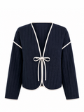 IANTHE REVERSIBLE JACKET - Blue white pipings