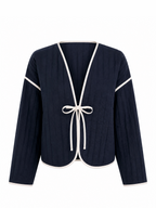 IANTHE REVERSIBLE JACKET - Blue white pipings
