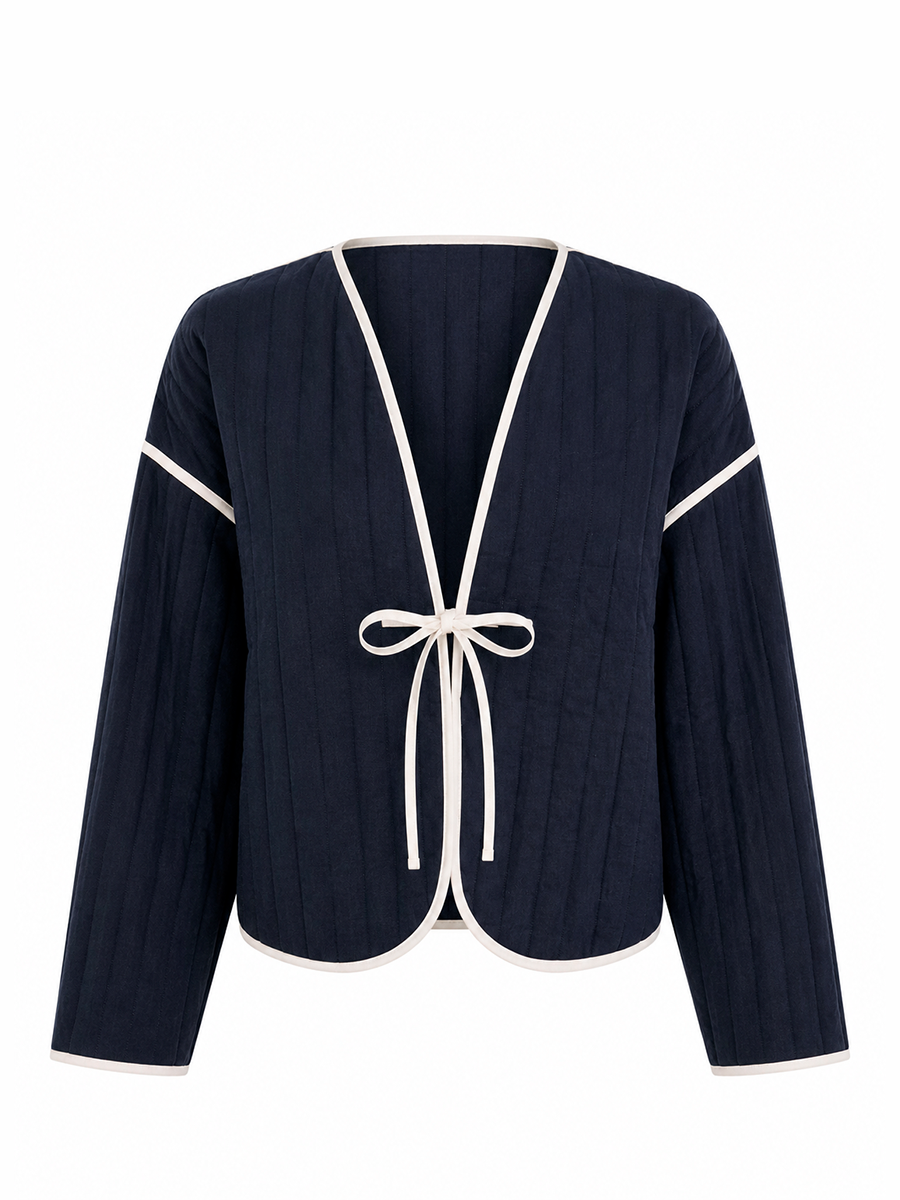 IANTHE REVERSIBLE JACKET - Blue white pipings