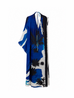 LIBRA DRESS - Blue Palm print