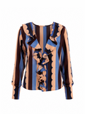 NENA BLOUSE - Blue lace print