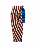 PHOEBE SKIRT - Burgundy & blue stripes