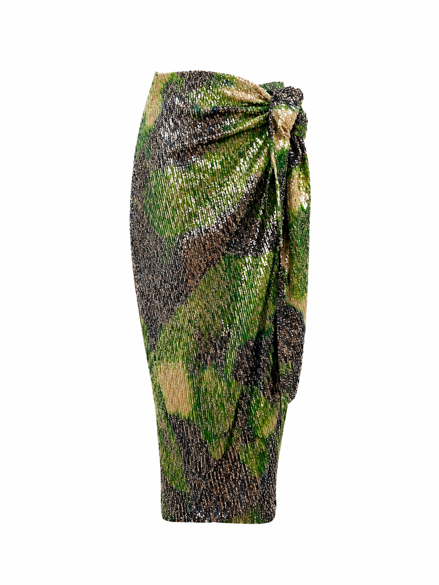 PHOEBE SKIRT - Green poppy print