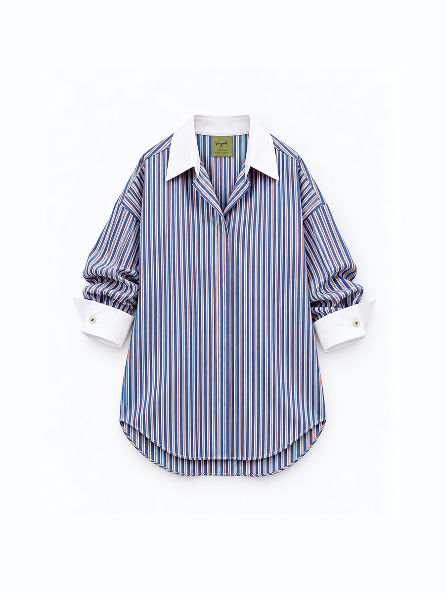 JACKIE SHIRT - Blue & Red