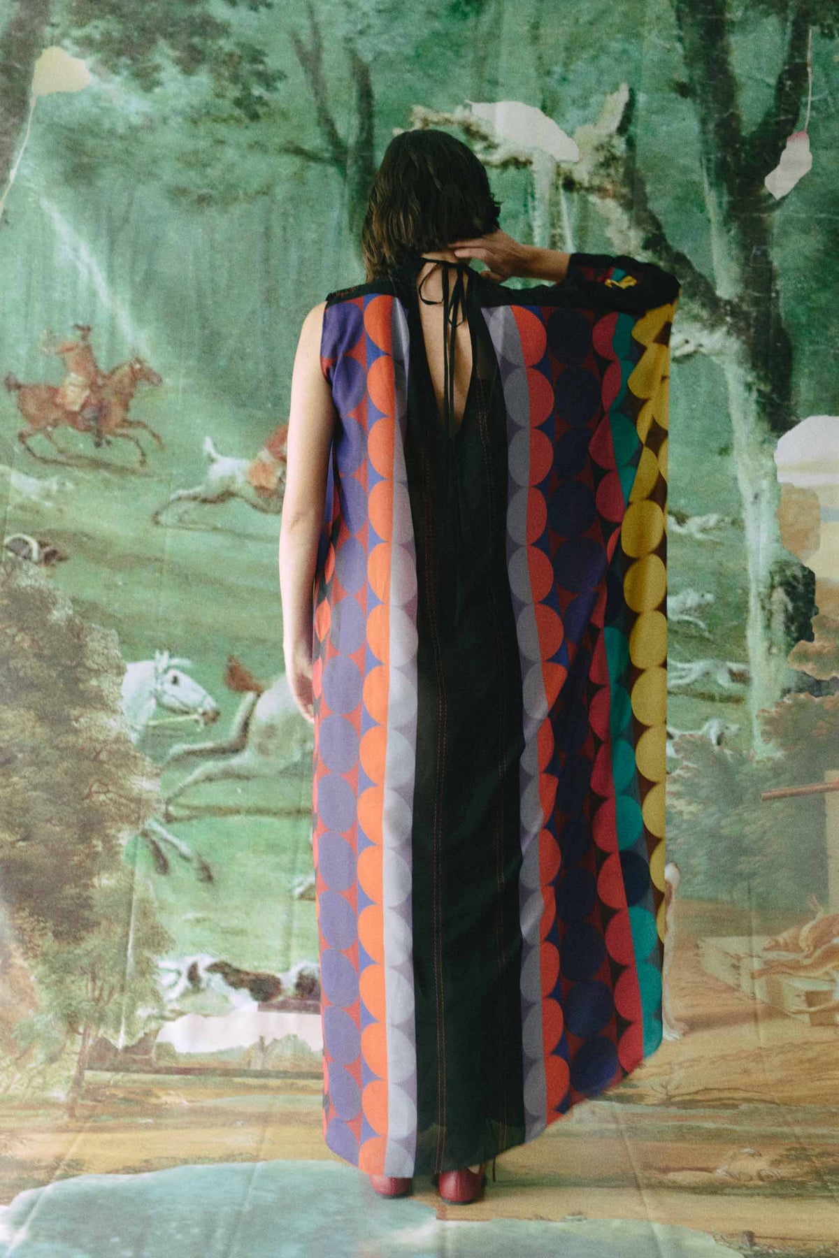LIBRA DRESS - Black orb print