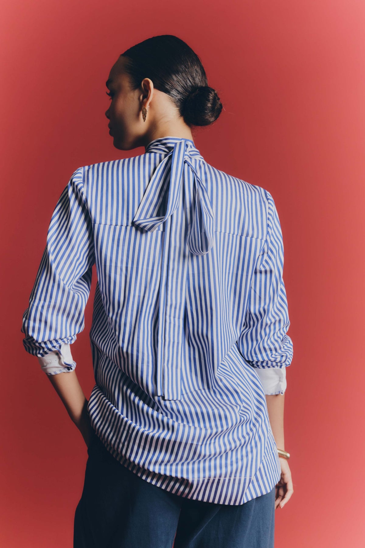 CANTO SHIRT - White & blue stripes