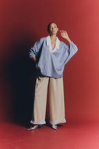 DANTE SHIRT - White & blue stripes