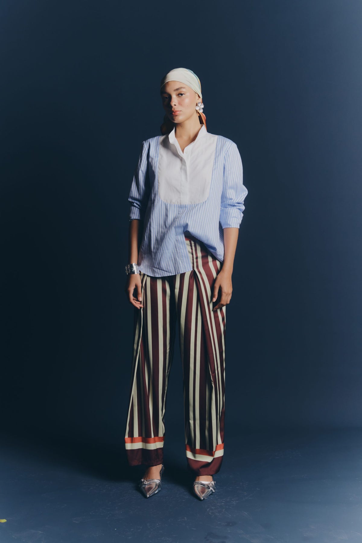 NICO SHIRT - Light blue stripes