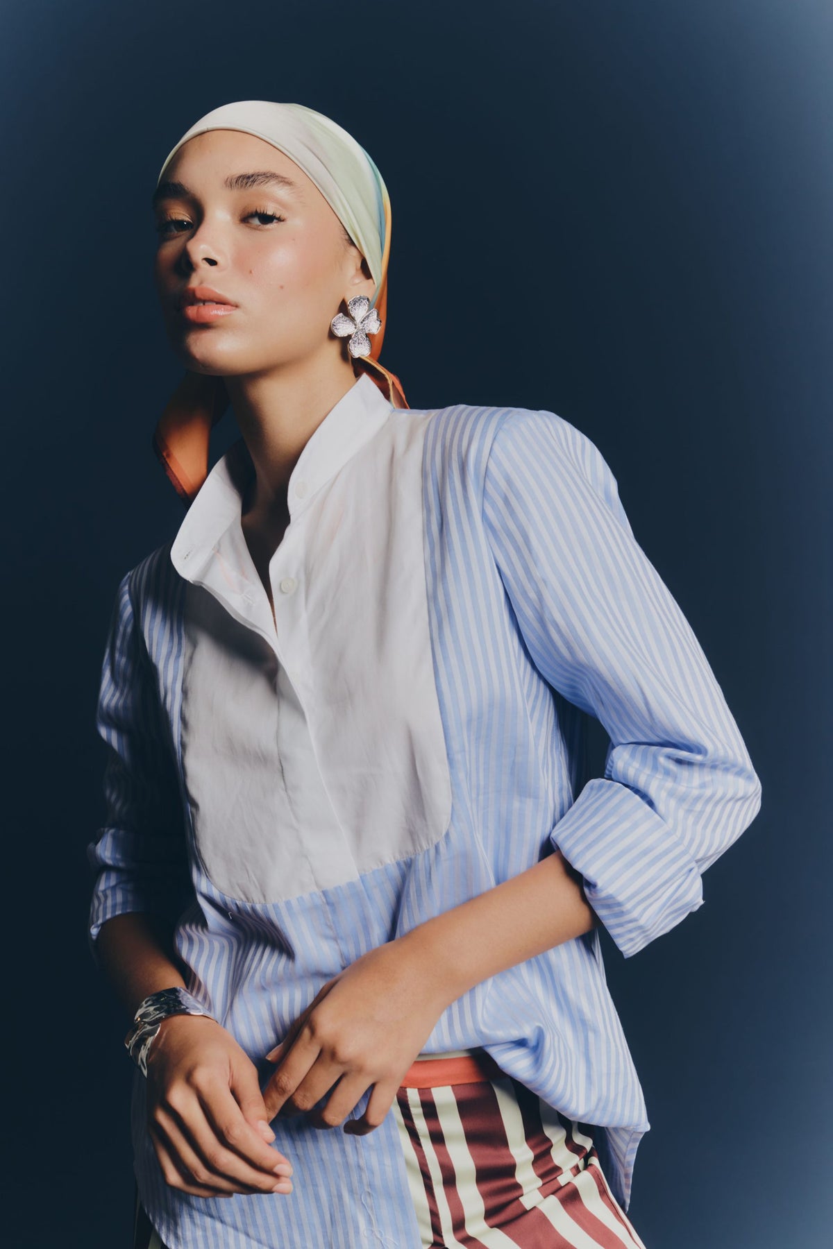 NICO SHIRT - Light blue stripes
