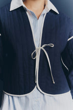 IANTHE REVERSIBLE JACKET - Blue white pipings